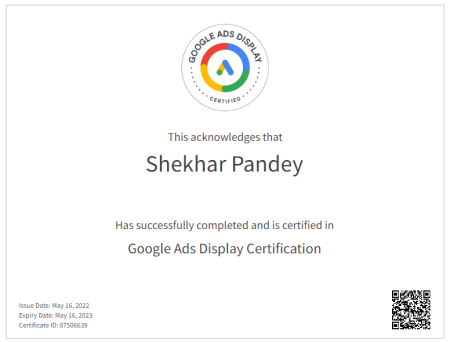 Display Ads Certificate